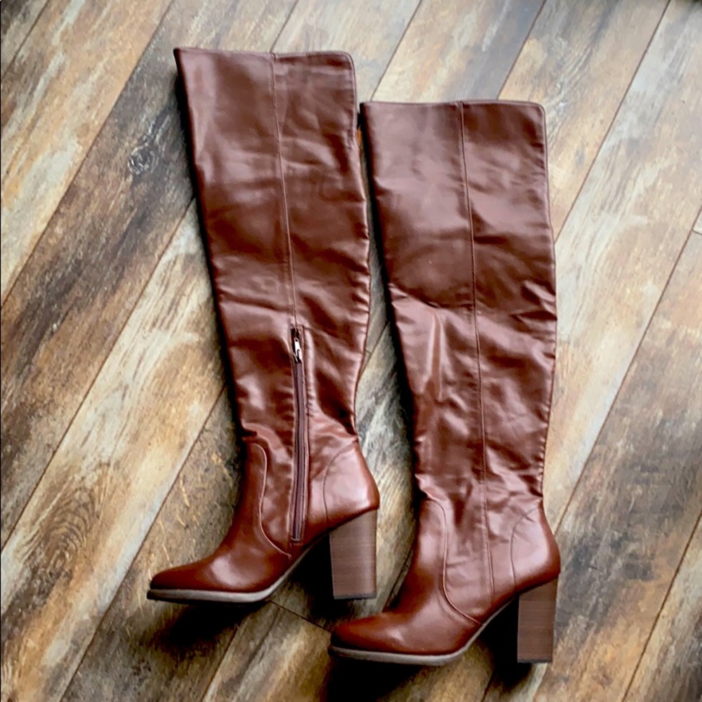 Express Brown Over the Knee Boots